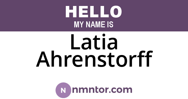 Latia Ahrenstorff