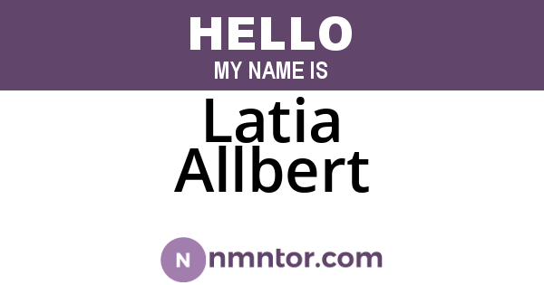 Latia Allbert