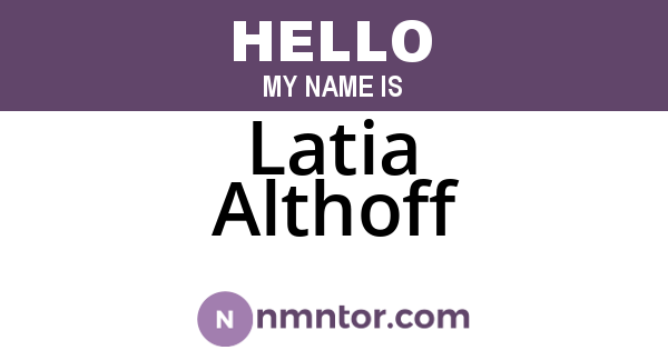 Latia Althoff