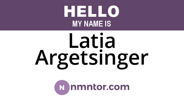 Latia Argetsinger