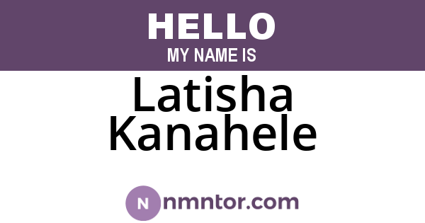 Latisha Kanahele