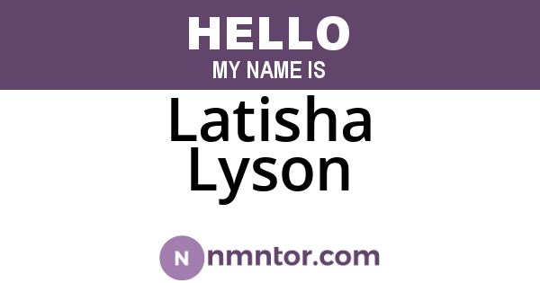 Latisha Lyson