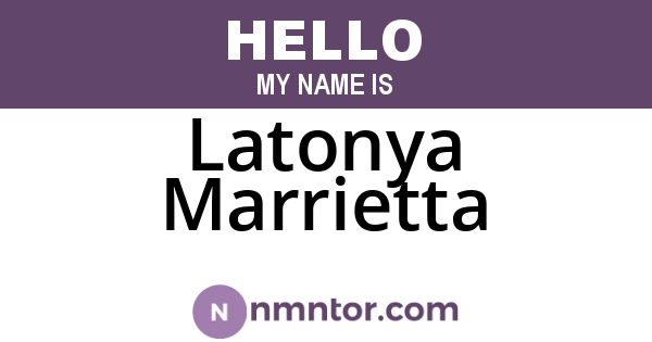 Latonya Marrietta