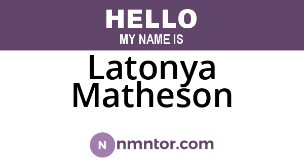 Latonya Matheson