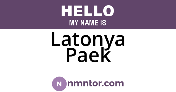 Latonya Paek