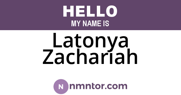 Latonya Zachariah