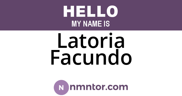 Latoria Facundo