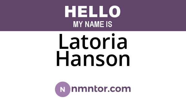 Latoria Hanson