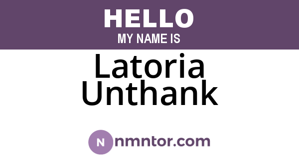 Latoria Unthank