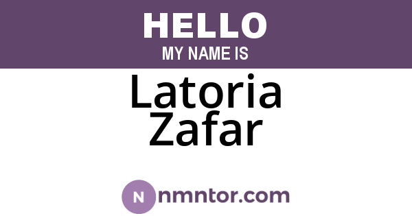 Latoria Zafar