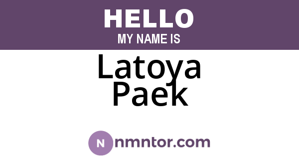 Latoya Paek