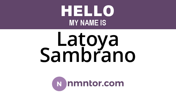 Latoya Sambrano