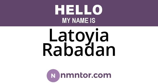 Latoyia Rabadan