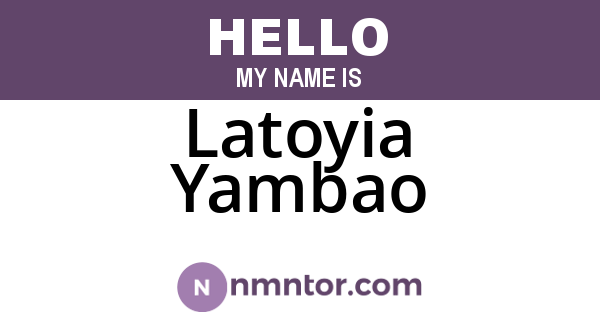 Latoyia Yambao