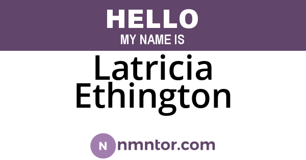 Latricia Ethington
