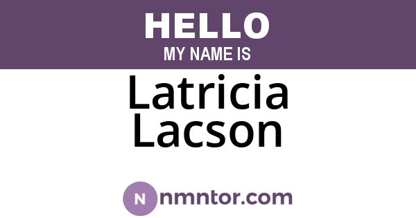 Latricia Lacson
