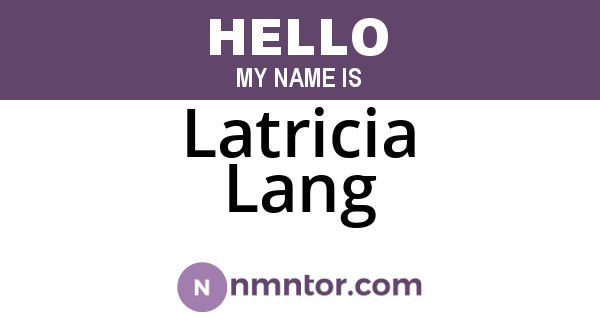 Latricia Lang