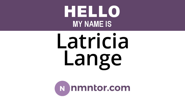 Latricia Lange
