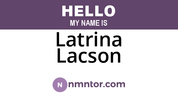 Latrina Lacson
