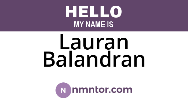 Lauran Balandran