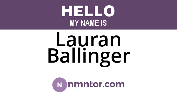 Lauran Ballinger