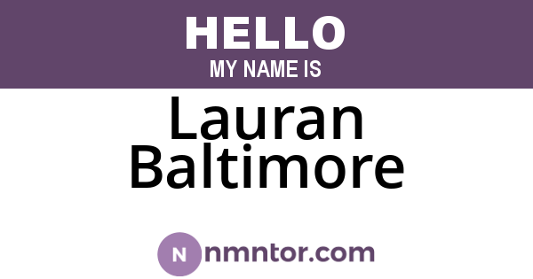 Lauran Baltimore