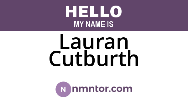 Lauran Cutburth