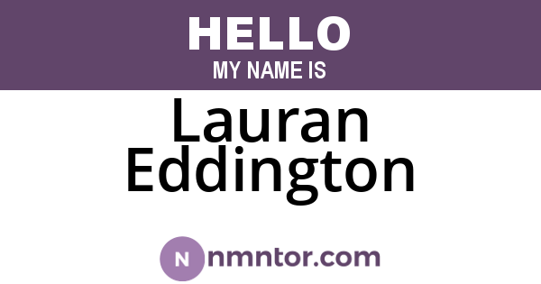 Lauran Eddington