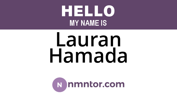 Lauran Hamada