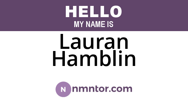 Lauran Hamblin