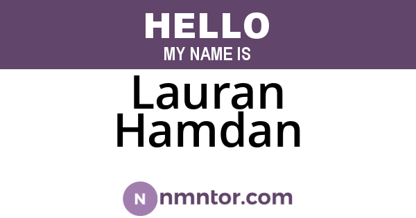 Lauran Hamdan