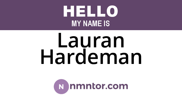 Lauran Hardeman