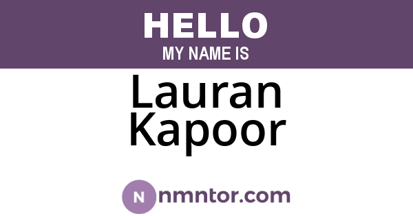 Lauran Kapoor