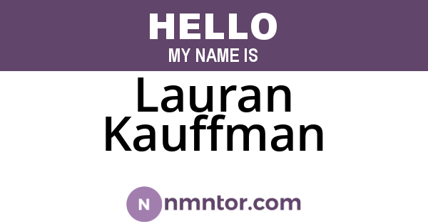 Lauran Kauffman