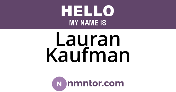 Lauran Kaufman