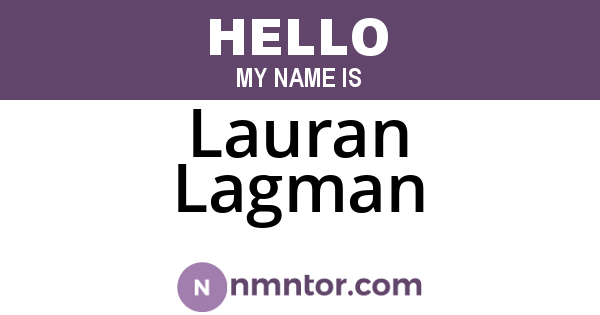 Lauran Lagman