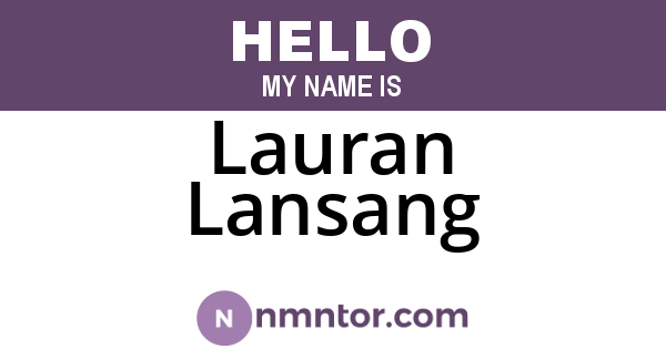 Lauran Lansang