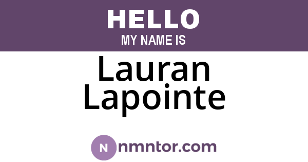 Lauran Lapointe