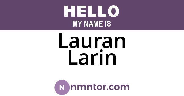 Lauran Larin