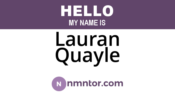 Lauran Quayle