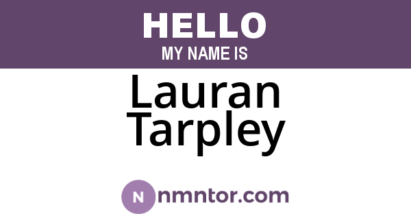 Lauran Tarpley
