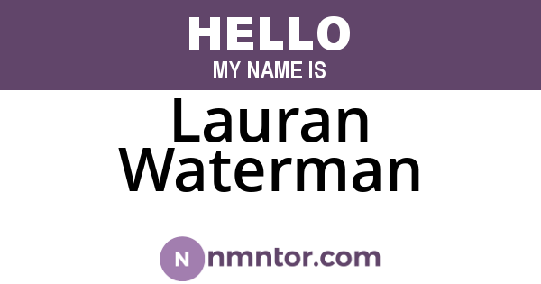 Lauran Waterman