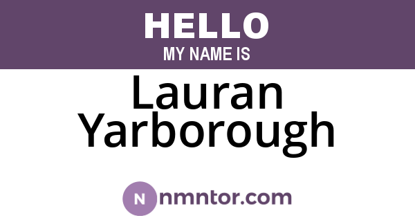 Lauran Yarborough