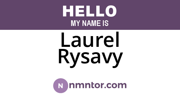 Laurel Rysavy