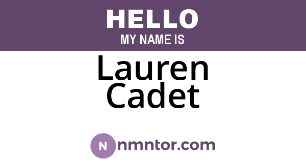 Lauren Cadet