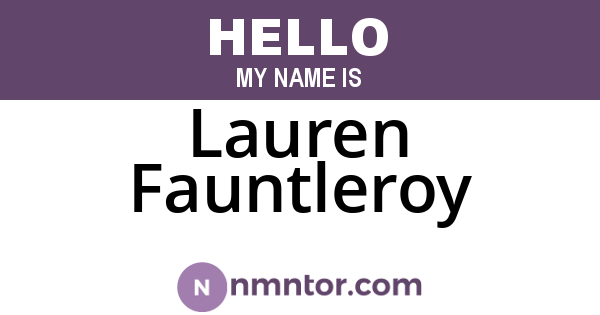 Lauren Fauntleroy