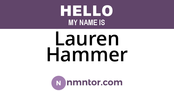 Lauren Hammer