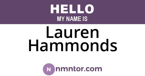 Lauren Hammonds
