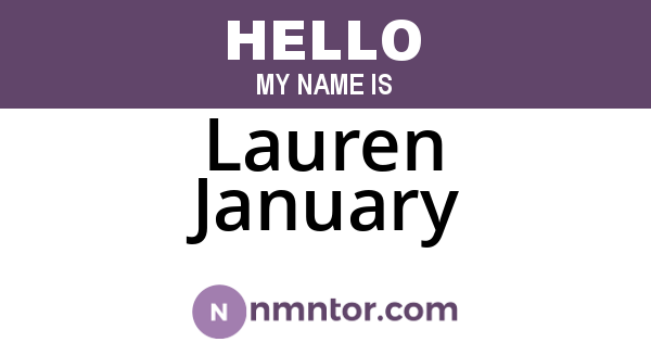 Lauren January