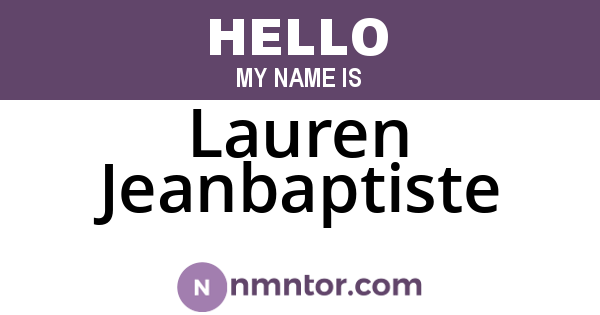 Lauren Jeanbaptiste